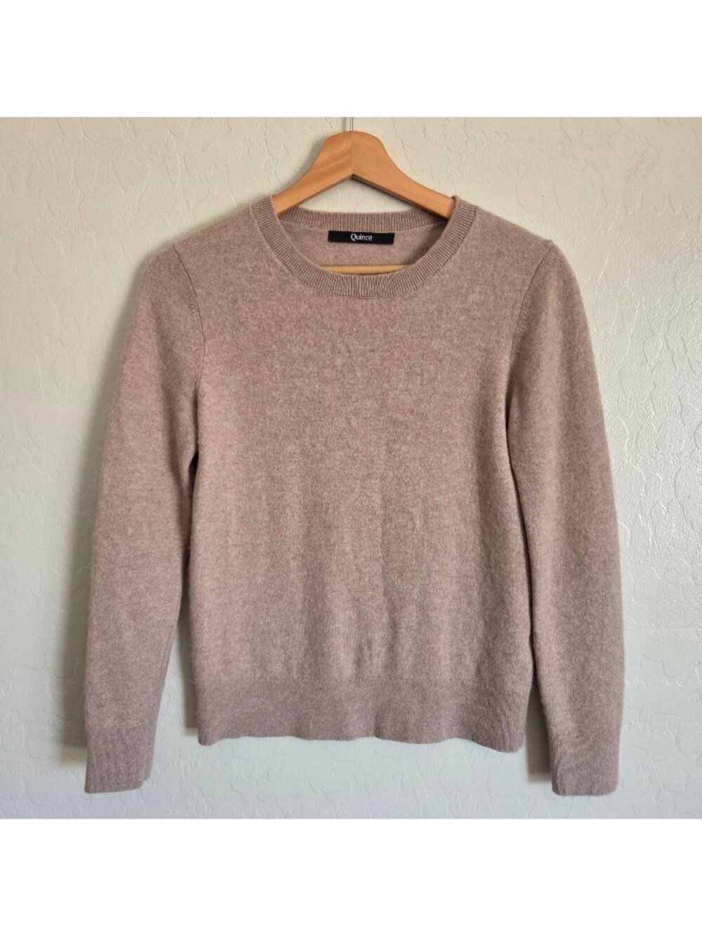 Quince Mongolian 100% Cashmere Soft Crewneck Sweater Oatmeal Size Women's Small
